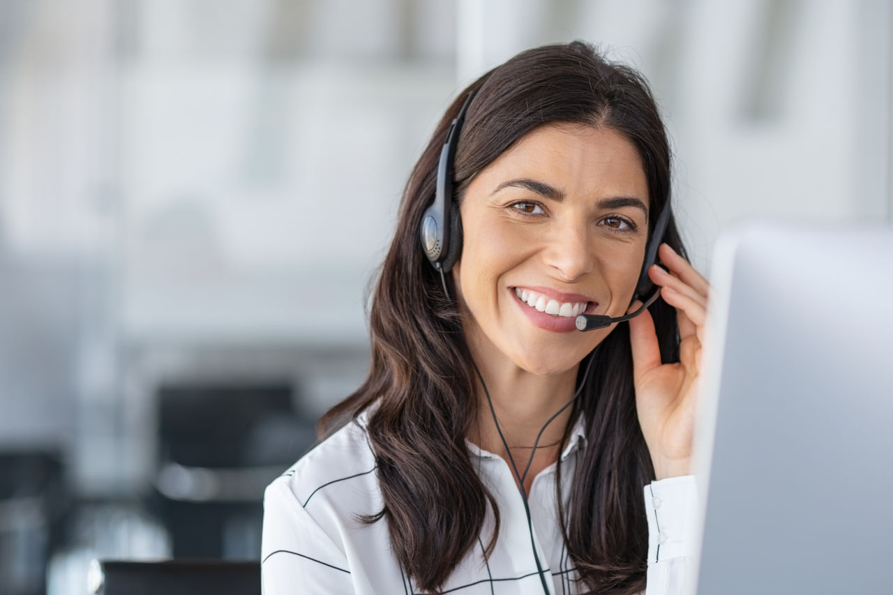 Call Center Agent with headset