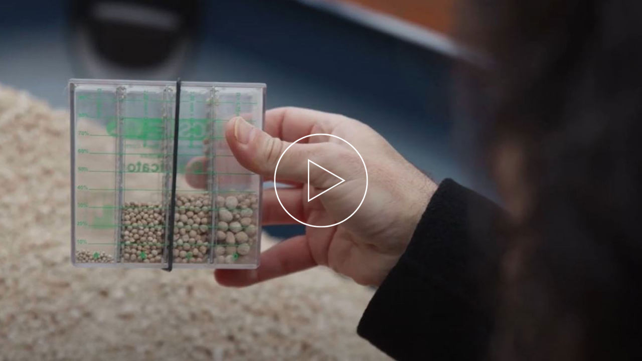 Samples of different size granulated products for soil conditioning