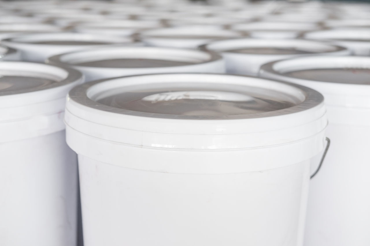 White plastic bucket; Shutterstock ID 756993811