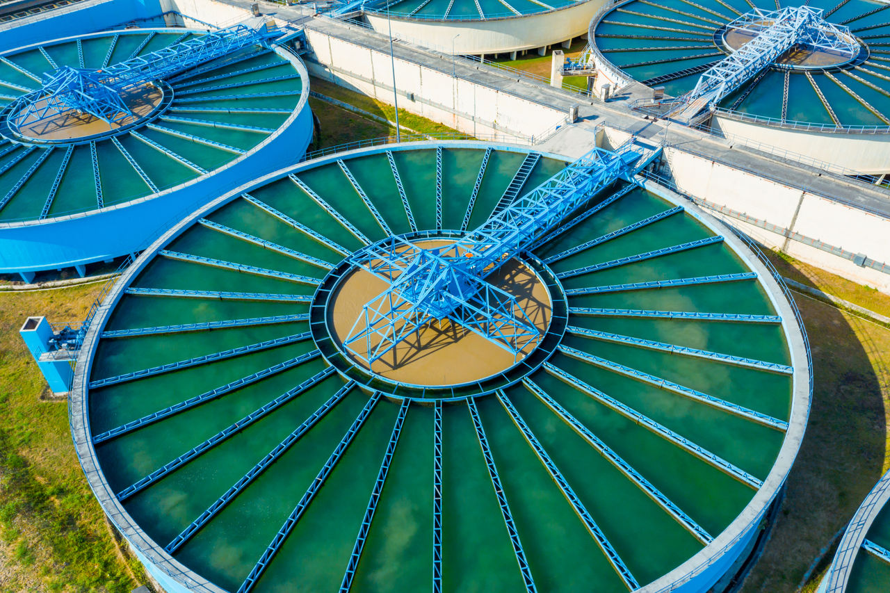 Drinking Water Treatment aerial view. Microbiology of drinking water production and distribution; Shutterstock ID 1602934699; purchase_order: EVS Drinking Water Productivity Guide; job: ; client: EVS Drinking Water Productivity Guide; other: 
